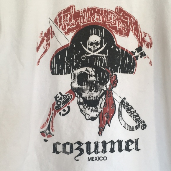 White Shirt with Pirate Skull Design - Picture 4 of 8